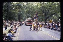 Cheerleaders in Homecoming Parade 1980